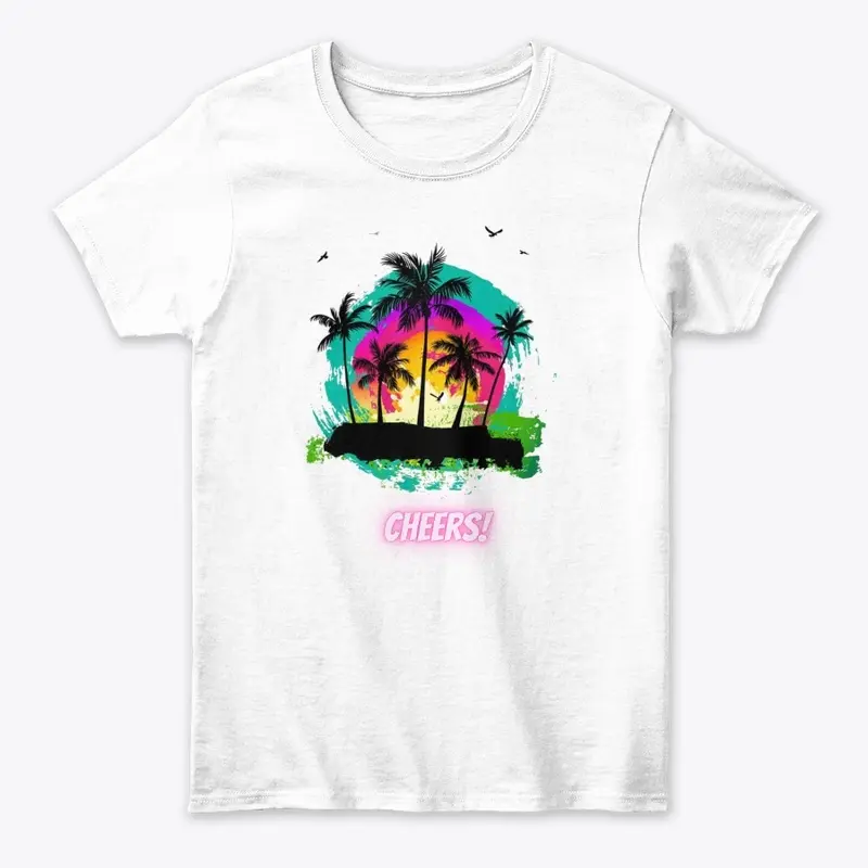 Colourful Beach Scene Printed Product